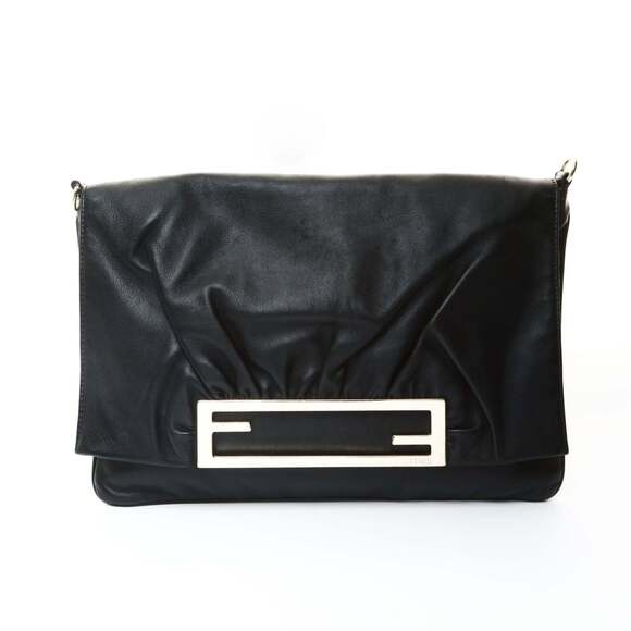 Fendi Handbags - FENDI Black Leather Shoulder Bag